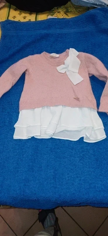 Pull-jurk voor 9 maanden met mousseline volant – photo 2